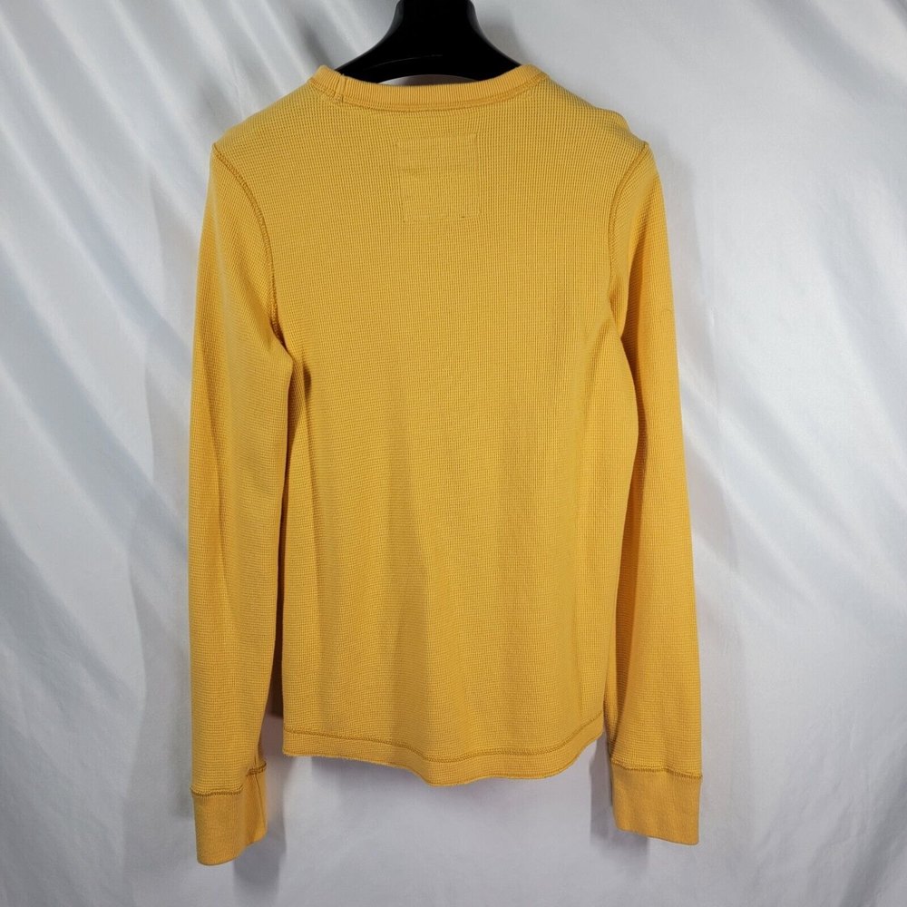 Hollister "Newport Beach" Men's Yellow 100% Cotton Thermal Shirt - Size M EUC - Picture 4 of 7